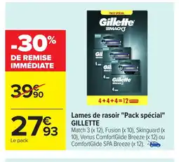 Carrefour GILLETTE Lames de rasoir Pack spécial offre