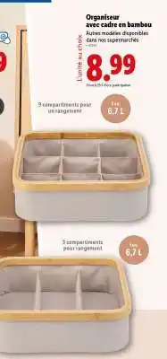 Lidl Organiseur avec cadre en bambou offre