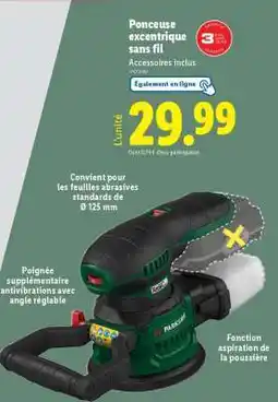 Lidl Ponceuse excentrique sans fil offre