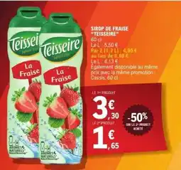 E.Leclerc Sirop de Fraise 'Teisseire' offre
