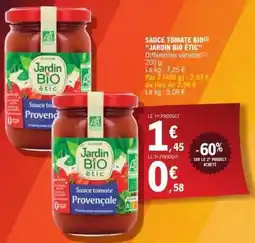 E.Leclerc SAUCE TOMATE BIO JARDIN BIO ÉTIC offre