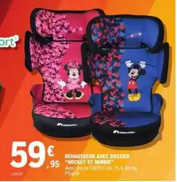 E.Leclerc RÉHAUSSEUR AVEC DOSSIER “MICKEY ET MINNIE” offre