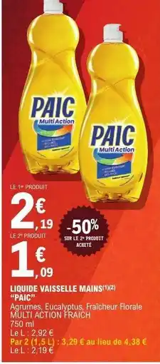 E.Leclerc LIQUIDE VAISSELLE MAINS PAIC offre