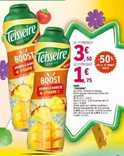 E.Leclerc Teisseire Boost Ananas & Mangue offre