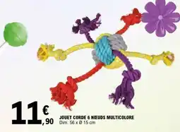 E.Leclerc JOUET CORDE 6 NŒUDS MULTICOLORE offre
