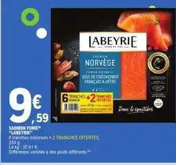 E.Leclerc SAUMON FUMÉ LABEYRIE offre
