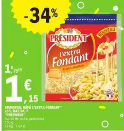 E.Leclerc EMMENTAL RÂPÉ L'EXTRA FONDANT offre