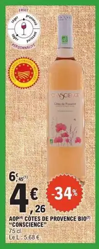 E.Leclerc AOP Côtes de Provence Bio 'Conscience' offre