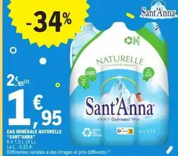 E.Leclerc EAU MINERALE NATURELLE SANT'ANNA offre