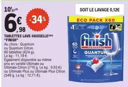 E.Leclerc Tablettes Lave Vaisselle Finish offre