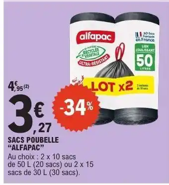 E.Leclerc SACS POUBELLE ALFAPAC offre