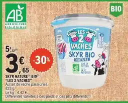 E.Leclerc Skyr Nature Bio Les 2 Vaches offre