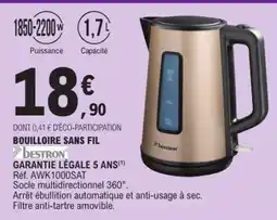 E.Leclerc BOUILLOIRE SANS FIL offre
