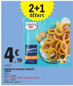 E.Leclerc ANNEAUX DE CALAMARS SURGELÉS COSTA offre
