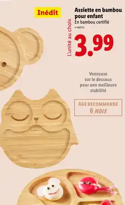 Lidl Inédit Assiette en bambou pour enfant offre