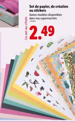 Lidl Set de papier, de création ou stickers offre