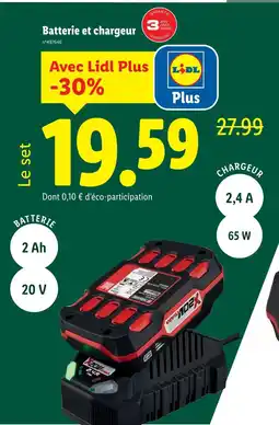 Lidl Parkside Batterie et chargeur offre