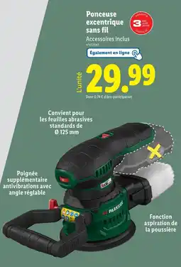 Lidl PARKSIDE Ponceuse excentrique sans fil offre