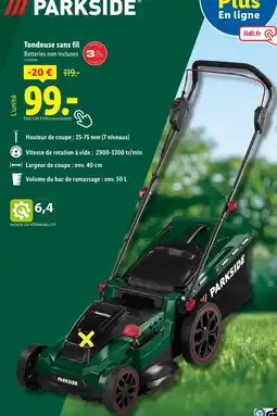 Lidl PARKSIDE Tondeuse sans fil offre