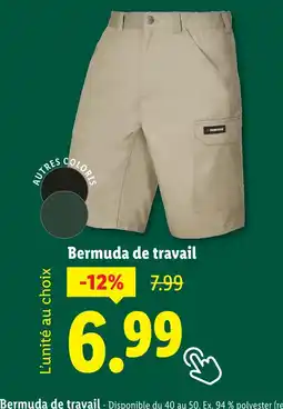 Lidl Parkside Bermuda de travail offre
