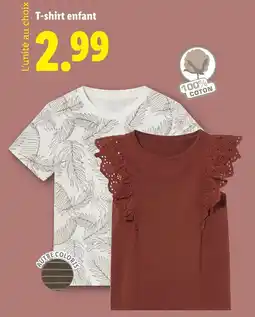 Lidl T-shirt enfant offre