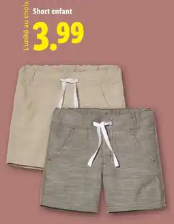 Lidl Short enfant offre
