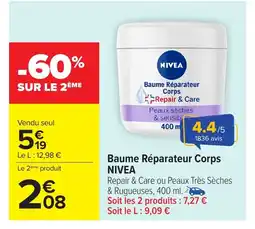 Carrefour NIVEA Baume Réparateur Corps offre