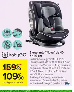 Carrefour Siège-auto Nova offre