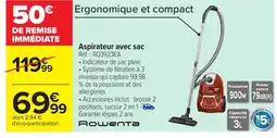 Carrefour ROWENTA Aspirateur avec sac offre