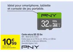 Carrefour PNY Carte micro SD 32 Go offre