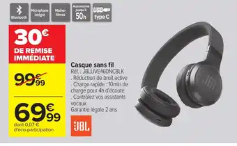 Carrefour JBL Casque sans fil offre