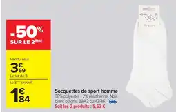 Carrefour Socquettes de sport homme offre