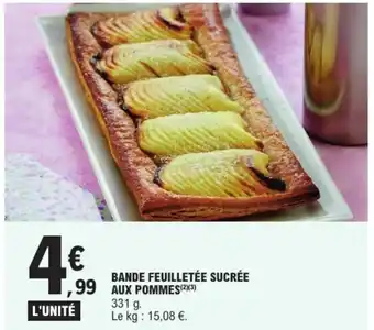 E.Leclerc Bande feuilletée sucrée aux pommes offre