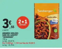 E.Leclerc SEEBERGER Amandes grillées sans sel ajoute offre