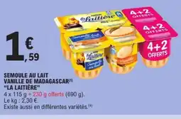 E.Leclerc LA LAITIÈRE Semoule au lait vanille de madagascar offre