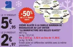 E.Leclerc Crème glacée à la vanille bourbon de madagascar au lait entier offre