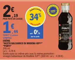 E.Leclerc PONTI Crème aceto balsamico di modena igp offre