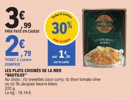 E.Leclerc NAUTILUS Les plats cuisinés de la mer offre