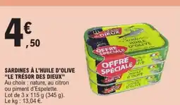 E.Leclerc LES TRESOR Sardines à l'huile d'olive offre