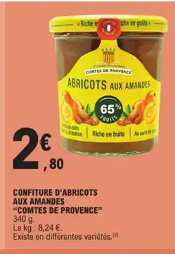 E.Leclerc COMTES DE PROVENCE Confiture d'abricots aux amandes offre