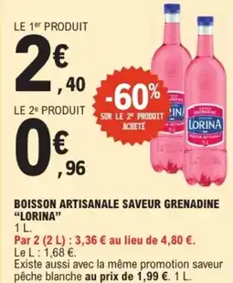 E.Leclerc LORINA Boisson artisanale saveur grenadine offre