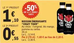E.Leclerc CRAZY TIGER Boisson énergisante offre