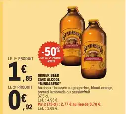 E.Leclerc BUNDABERG Ginger beer sans alcool offre