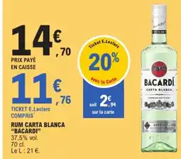 E.Leclerc BACARDI Rum carta blanca offre