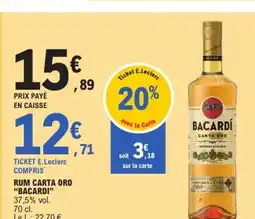 E.Leclerc BACARDI Rum carta oro offre