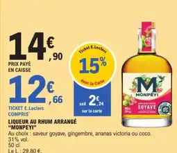 E.Leclerc MONPÉYI Liqueur au rhum arrangé offre