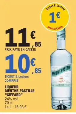 E.Leclerc GIFFARD Liqueur menthe pastille offre