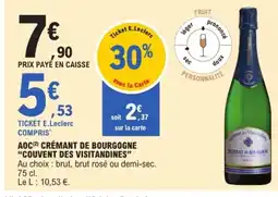 E.Leclerc COUVENT DES VISITANDINES Aoc cremant de bourgogne offre