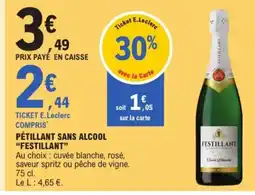 E.Leclerc FESTILLANT Pétillant sans alcool offre