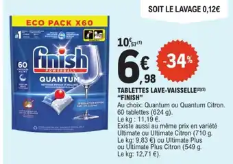 E.Leclerc FINISH Tablettes lave vaisselle offre